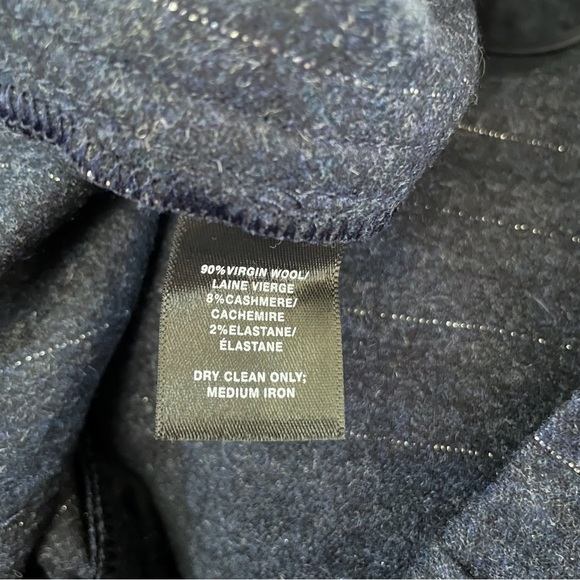 Lafayette 148 Navy Pinstriped Wool Pants with Elastic Waistband. Size S. NWT - Picture 9 of 10